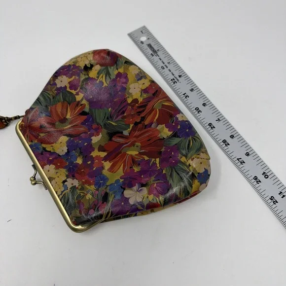 Patricia Nash Painted Leather Clutch- Gorgeous Florals- Velvet Interior